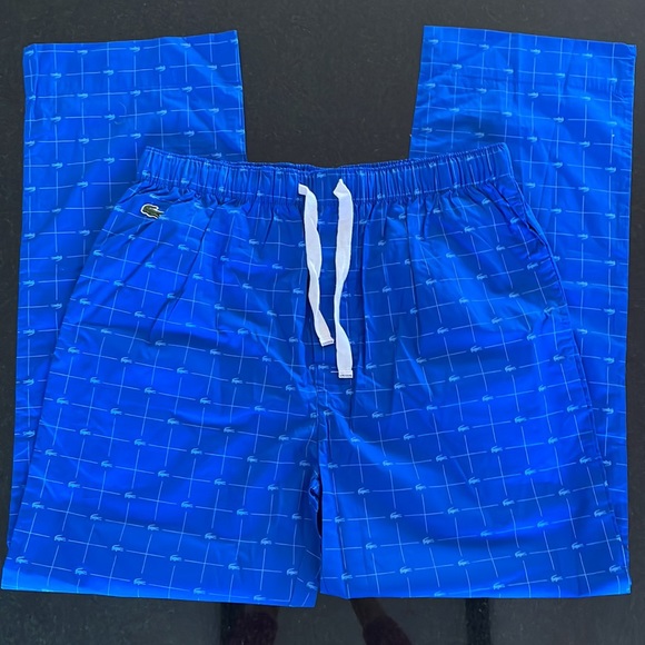Lacoste Blue Logo Sleepwear Pants Size Medium - Picture 3 of 6